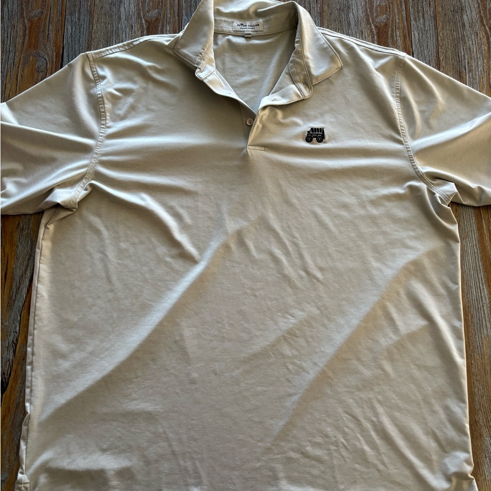 Petter Millar Summer Comfort Men’s Polo Shirt Shirt XL Cream Short Sleeve